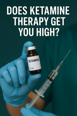 display image for does ketamine get you high, showing s hand holding a ketamine vial and a syringe